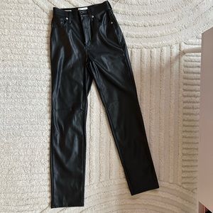 Women's High-Rise Faux Leather 90's Straight Jeans
